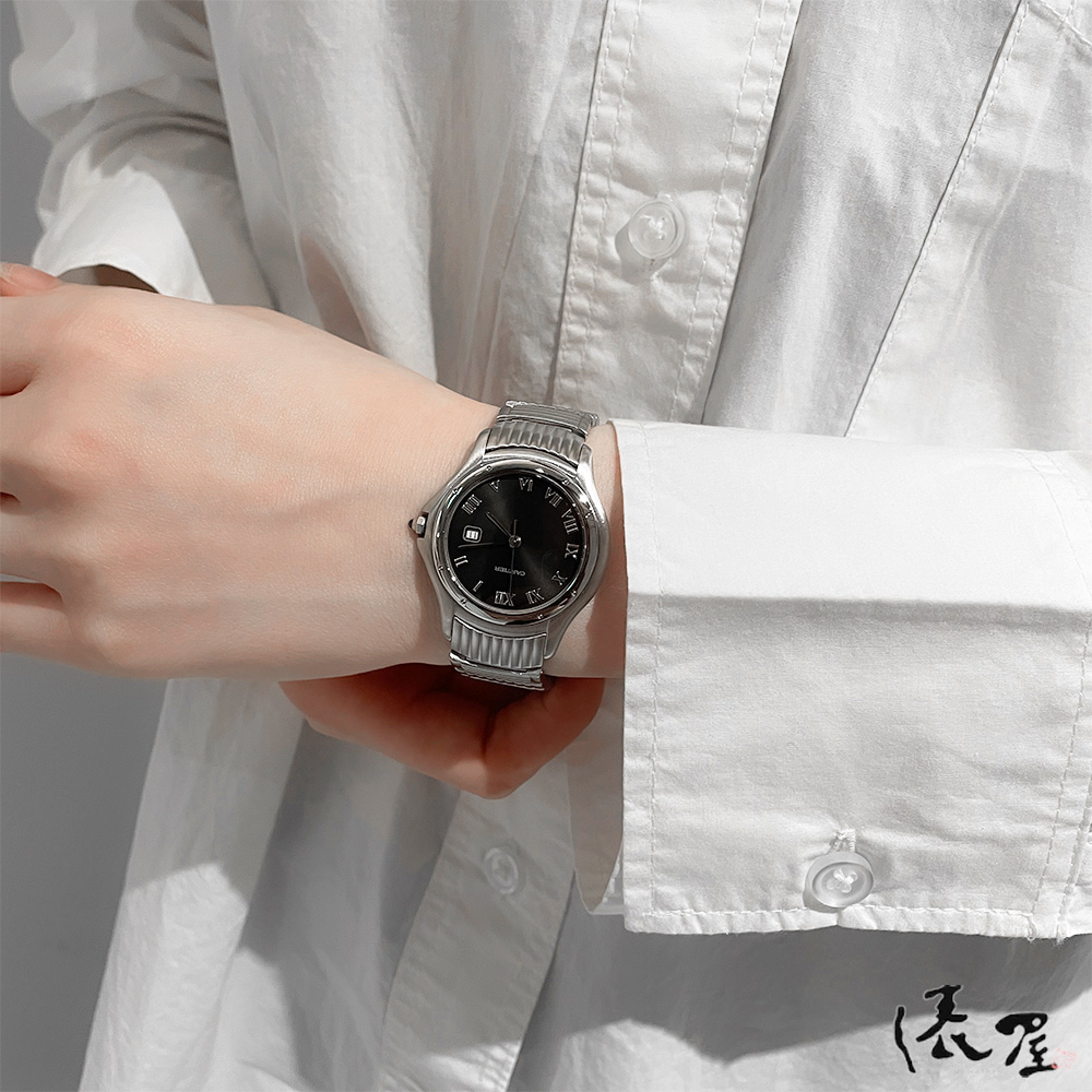 【希少モデル】カルティエ パンテール クーガー LM 黒文字盤 ヴィンテージ メンズ Cartier 時計 腕時計 【送料無料】