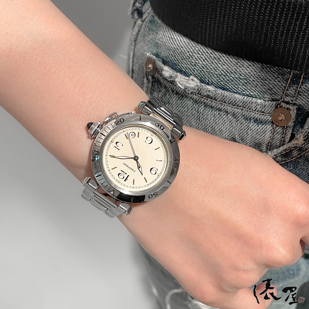 【OH済】カルティエ パシャ 38mm 自動巻 生産終了モデル レザーベルト メンズ レディース Cartier 時計 腕時計 【送料無料】