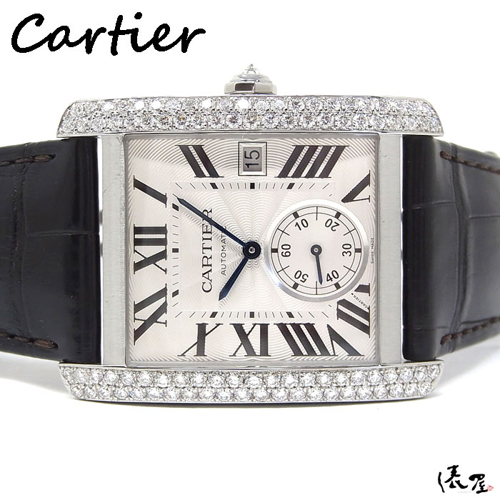 【ダイヤモデル】カルティエ タンクMC 自動巻 加工後未使用 極美品 メンズ Cartier 時計 腕時計 【送料無料】