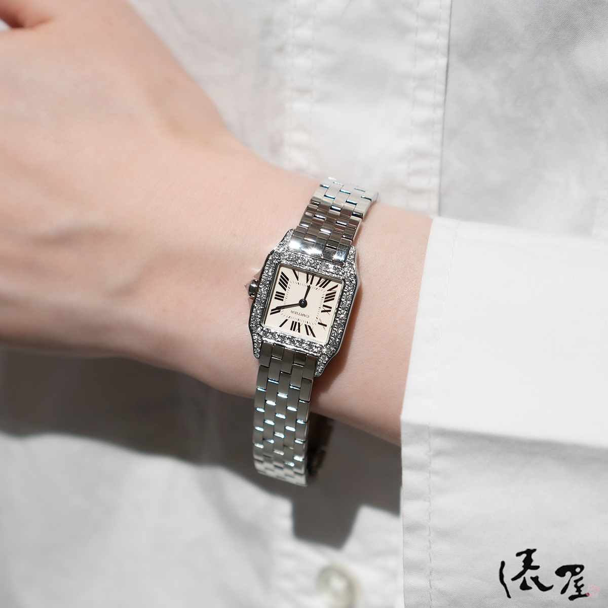 【ダイヤベゼル】カルティエ サントス ドゥ モワゼル レディース 加工後未使用 Cartier 時計 腕時計  SS【送料無料】