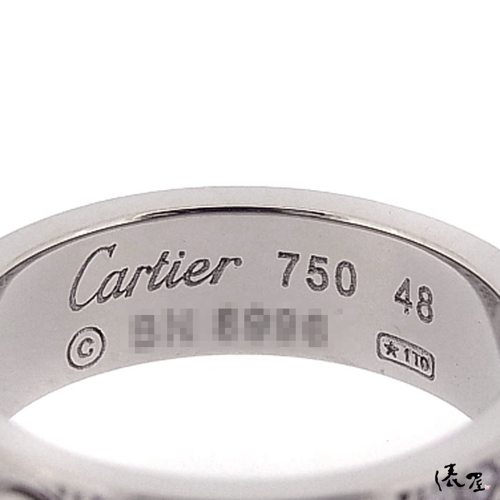 シルバー系CARTIER ラブリング #48 リング・指輪 K18WG レディース