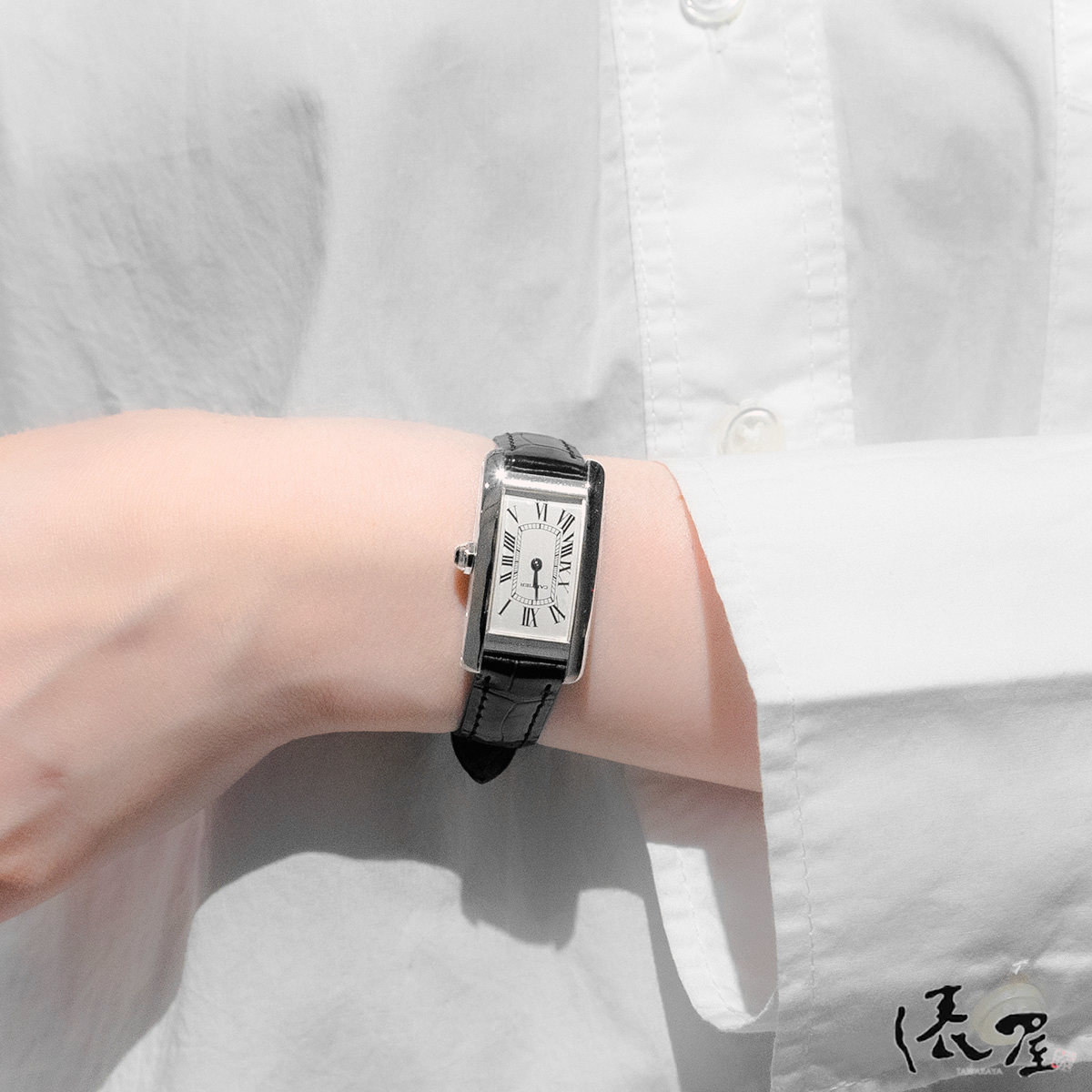 【国際保証書】カルティエ K18WG タンクアメリカン SM レディース Cartier 時計 腕時計  ホワイトゴールド【送料無料】
